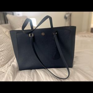 Tory Burch work tote bag navy blue